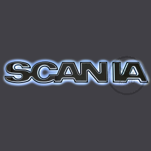 Lettrage 3D Scania S/R NG en acier rétro-éclairé - LED BLANCHE / ORANGE