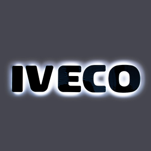 3D Iveco S-Way Black backlit lettering - LED WHITE / ORANGE