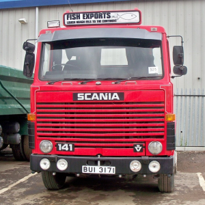 Scritta 3D Scania 141 STYLE Black retroilluminata - LED BIANCO / ARANCIO