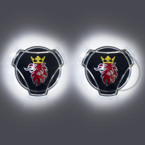 Coppia Logo Scania Retroilluminato - LED BIANCO / ARANCIO