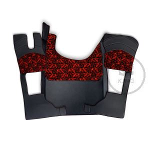 DAF XG/XG+ - Ensemble Tapis de sol et Capot moteur - DANISH PLUSH Rouge / Faux cuir noir