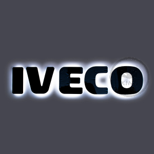 Scritta 3D Iveco S-Way Black retroilluminata - LED BIANCO / ARANCIO