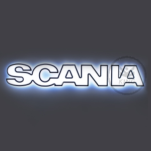 Lettrage 3D Scania S/R NG White rétroéclairé - LED BLANC / ORANGE