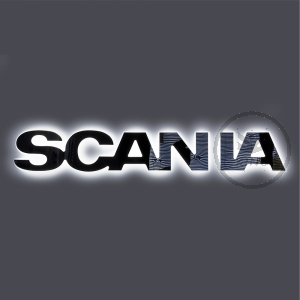 Scritta 3D Scania S/R NG Black retroilluminata - LED BIANCO / ARANCIO