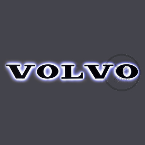 Lettrage VOLVO 3D rétro-éclairé noir XXL - LED BLANC / ORANGE