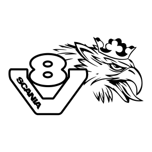Sticker logo GRIFONE + SCANIA V8 dx