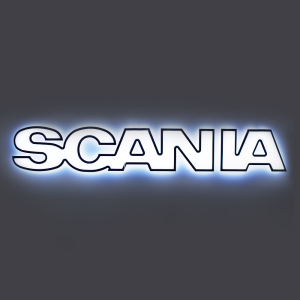 Scritta 3D Scania S/R NG White retroilluminata - LED BIANCO / ARANCIO
