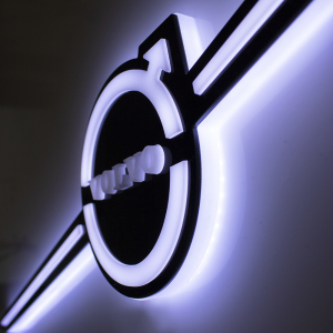 3D Volvo FH4 Logo mit Hintergrundbeleuchtung - LED WEISS / ORANGE